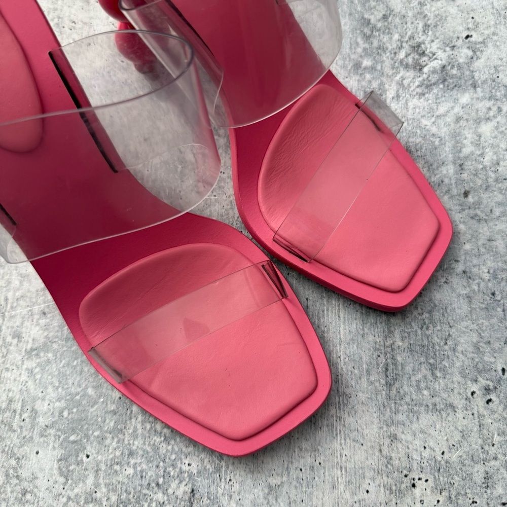 Cult Gaia Vita Vinyl Stacked Heel Mules 39 - Picture 2 of 6